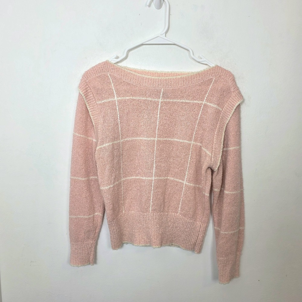 Vintage MSI Pink Cream Coquette Dainty‎ Twee Cutesy Sweater Size Small Petite